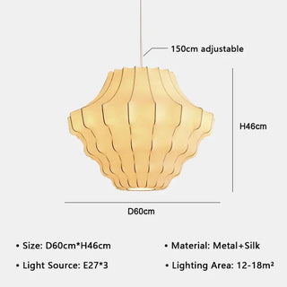 CODERE Elegant Sculpted Fabric and Metal Ceiling Light – view 8