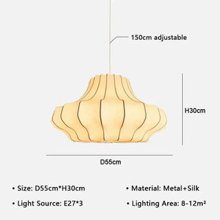 CODERE Elegant Sculpted Fabric and Metal Ceiling Light – view 7