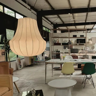 CODERE Elegant Sculpted Fabric and Metal Ceiling Light – view 2
