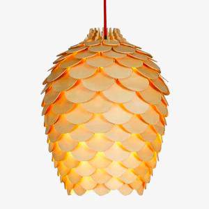 Wood Pendant Light – Handcrafted Carved Wood Lamp | Organic Ambient Lighting