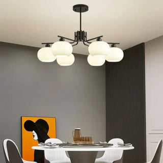 LOUVERY Iron and Opaline Glass Globe Ceiling Light – view 4