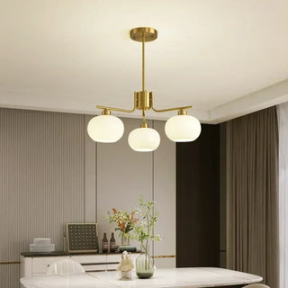 LOUVERY Iron and Opaline Glass Globe Ceiling Light – view 1