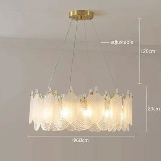 Crystal gold pendant lamp over dining table — elegant luxury chandelier
