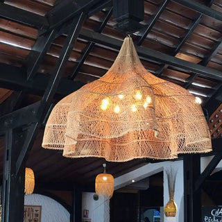 BOHE XXL Bohemian Fillet Style Black or Natural Ceiling Light – view 1