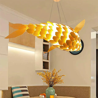 LOKA Golden Fish Design Dining Room Ceiling Light – view 1
