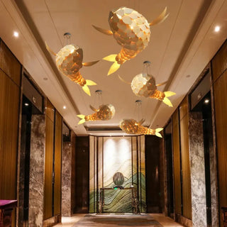 LOKA Golden Fish Design Dining Room Ceiling Light – view 5