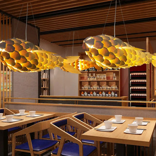 LOKA Golden Fish Design Dining Room Ceiling Light – view 2