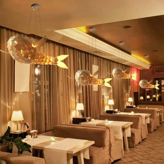 LOKA Golden Fish Design Dining Room Ceiling Light – view 4