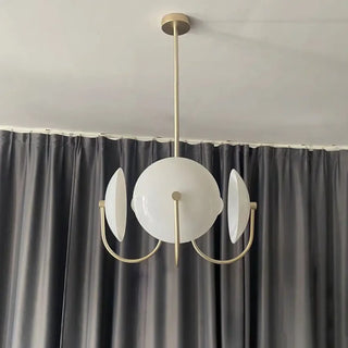 BLEGO Minimalist White Globe and Gilded Discs Ceiling Light – view 1