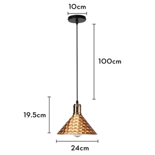 Hammered copper ceiling pendant, industrial design hanging light fixture