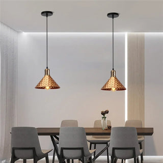 Designer hammered copper pendant light, industrial ceiling hanging lamp