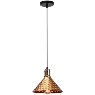 Suspension en cuivre – Suspension industrielle avec design de lampe en cuivre martelé
