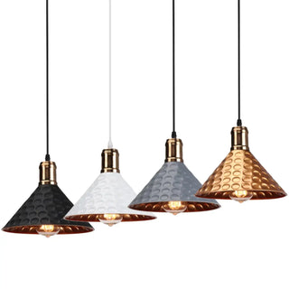 Industrial hanging lamp, hammered copper pendant ceiling fixture