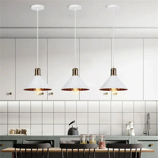 Hammered copper industrial pendant lamp, ceiling hanging light fixture