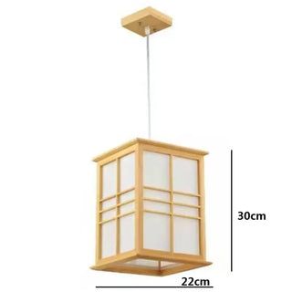 Minimalist Zen wood pendant lamp, Japanese style ceiling hanging light