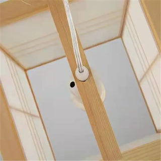 Designer Japanese wood pendant light, minimalist Zen ceiling fixture