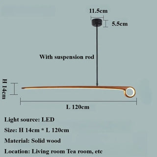 DOJOBIL LED Solid Linear Elegant Wood Ceiling Light – view 8