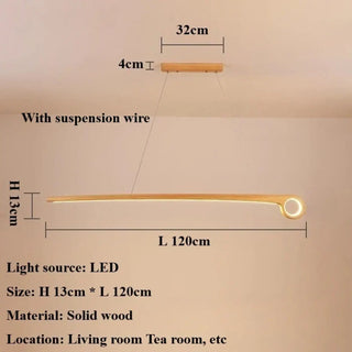 DOJOBIL LED Solid Linear Elegant Wood Ceiling Light – view 7