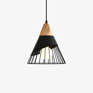 Natural Wood Pendant Lamp – Adjustable Wooden Cage Pendant Light | Warm Modern Lighting