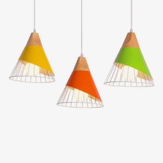 Natural Wood Pendant Lamp – Adjustable Wooden Cage Pendant Light | Warm Modern Lighting
