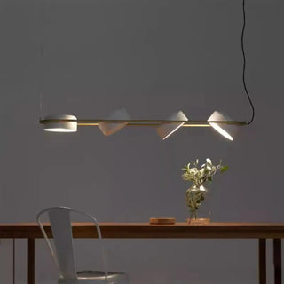 Sleek linear LED pendant, contemporary dining room ceiling hanging light