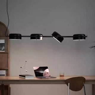 Linear LED pendant light, sleek contemporary hanging lamp for dining room
