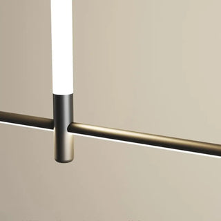 Architect-style black pendant lamp detail — linear LED fixture