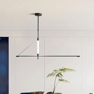 Black linear LED pendant light — architect-style modern ceiling fixture