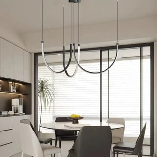 Elegant minimalist pendant light, fluid lines LED ceiling hanging fixture