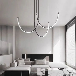 Fluid lines LED pendant lamp, minimalist elegant ceiling hanging light