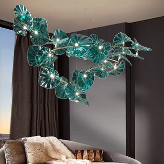 Plant-effect glass pendant illuminated — luxury designer ceiling lamp