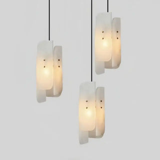 DOIJEPY Elegant Marble White and Copper Ceiling Light – view 2