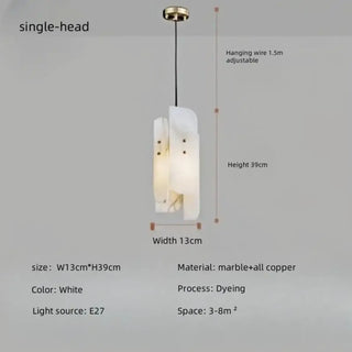 DOIJEPY Elegant Marble White and Copper Ceiling Light – view 6