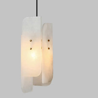DOIJEPY Elegant Marble White and Copper Ceiling Light – view 1