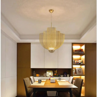 DOMEFLO Sculpted Golden Flower Metal Ceiling Light – view 1