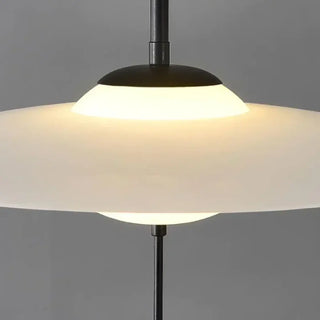 DESDINO Minimalist White Disk and Black Rod Ceiling Light – view 5
