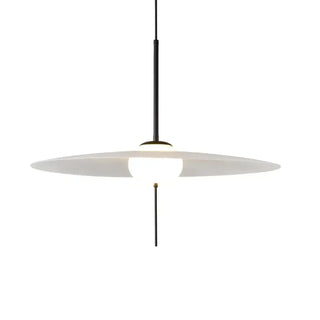 DESDINO Minimalist White Disk and Black Rod Ceiling Light – view 6