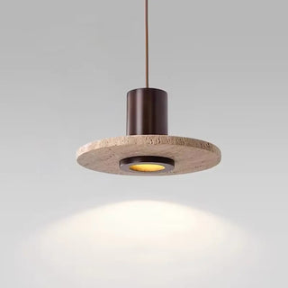 NELY Minimalist Travertine Stone LED Ceiling Light – view 4