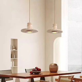 NELY Minimalist Travertine Stone LED Ceiling Light – view 1