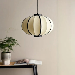 DIOLO Minimalist Ecru and Black Fabric Ceiling Light – view 1