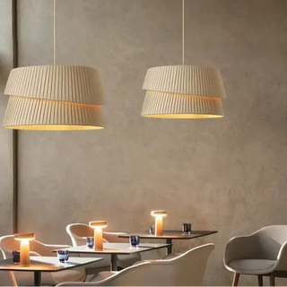 LIFAKA Minimalist Beige Pleated Fabric Ceiling Light – view 1