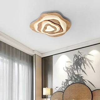 DURIGUE Modern Wood LED Contemporary Ceiling Light – Designer Organic Fixture