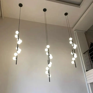 Modern vertical pendant light, elegant LED ball design ceiling fixture