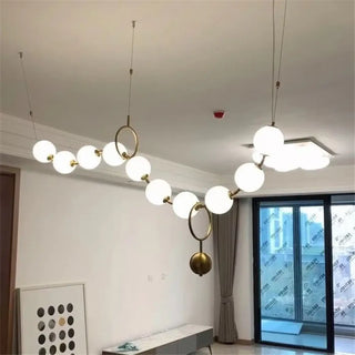 Contemporary gold sphere hanging lamp, modern globe pendant fixture for kitchen
