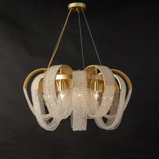 DANILI Modern Gilded Crystal Loop Ceiling Light – view 1