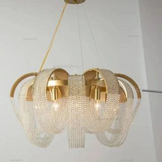 DANILI Modern Gilded Crystal Loop Ceiling Light – view 2
