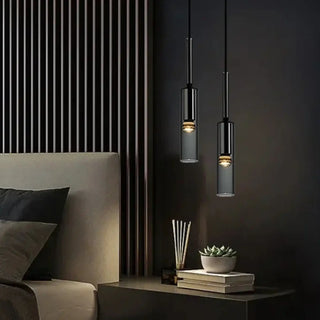 LIGHTCY Modern Black Glass Cylinder Chic Ceiling Light – view 2