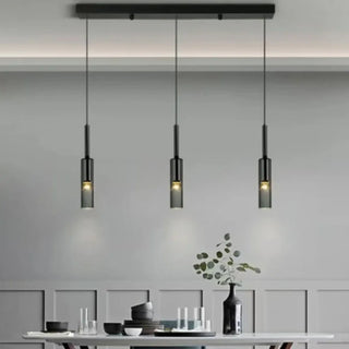 LIGHTCY Modern Black Glass Cylinder Chic Ceiling Light – view 3