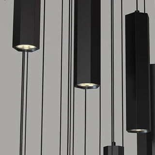 Black multi-cylinder pendant ceiling lamp, modern elegant hanging light fixture