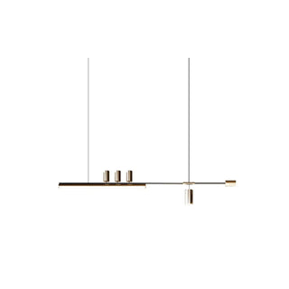 Modern black pendant lamp with gold three-light design, elegant hanging ceiling light
